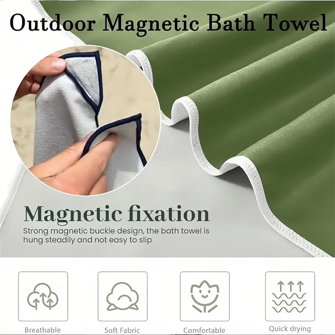 Quick-Drying Multifunctional Magnetic Beach Towel - Portable Coral Fleece Bath Accessory
